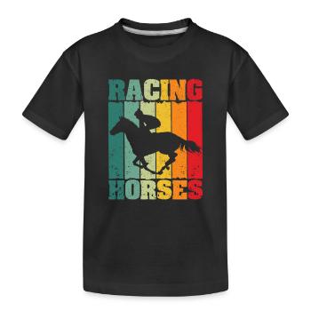 Racehorses Grand Horse National Wild Running - Kids' Premium Organic T-Shirt - black - Front