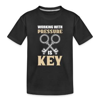Working With Pressure Is Key Locksmith - Kids' Premium Organic T-Shirt - black - Front