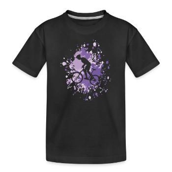 Bicycle Passion Color Splash - Kinder Premium Bio T-Shirt - Schwarz - Vorne