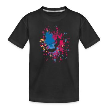 Surfer avec Paddle Board Color Splash - T-shirt bio Premium Enfant - noir - Devant