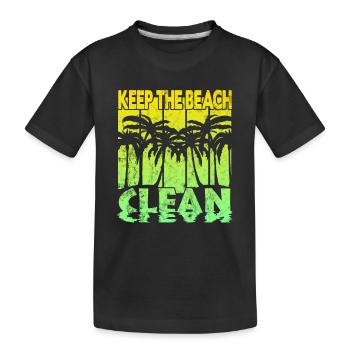 Gardez la plage propre - T-shirt bio Premium Enfant - noir - Devant
