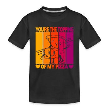Valentinstag Pizza Partner Liebe - Kinder Premium Bio T-Shirt - Schwarz - Vorne