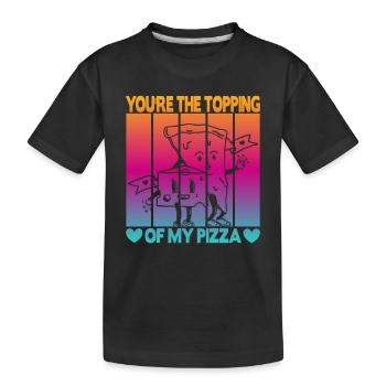 Valentinstag Pizza Partner Liebe - Kinder Premium Bio T-Shirt - Schwarz - Vorne