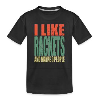 Racket's saying funny - Kids' Premium Organic T-Shirt - black - Front