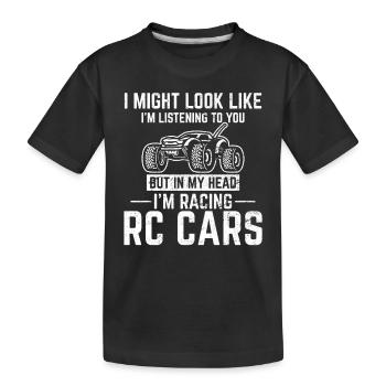 In My Head I'm Racing RC Cars Funny Remote Control - Kinder Premium Bio T-Shirt - Schwarz - Vorne