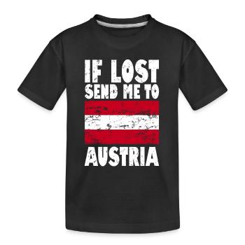 Austria Flag Slogan - Kids' Premium Organic T-Shirt - black - Front