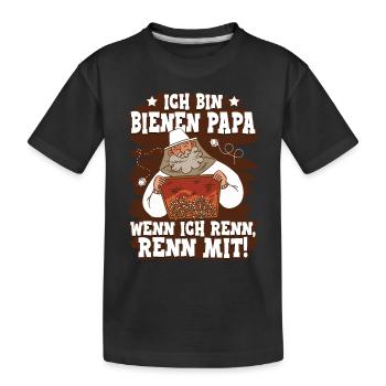 Bienen Papa Bienenzüchter Imker - Kinder Premium Bio T-Shirt - Schwarz - Vorne
