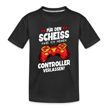 Zocken Gaming - Kinder Premium Bio T-Shirt - Schwarz - Vorne
