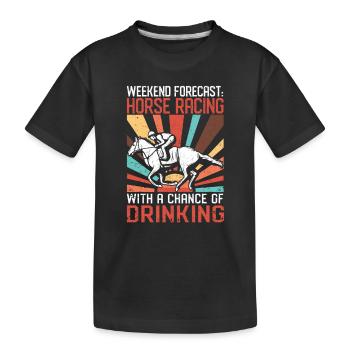Derby Rider Wochenende Vorhersage Pferderennen - Kinder Premium Bio T-Shirt - Schwarz - Vorne