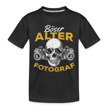Fotografen Fotograf Kamera Fotografie Böser Alter - Kinder Premium Bio T-Shirt - Schwarz - Vorne