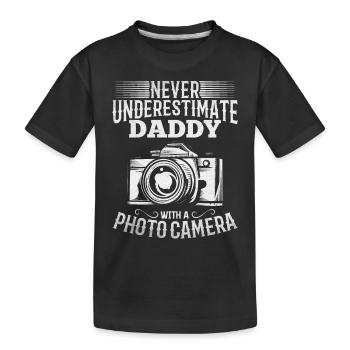 Never underestimate Dad with a - Kids' Premium Organic T-Shirt - black - Front