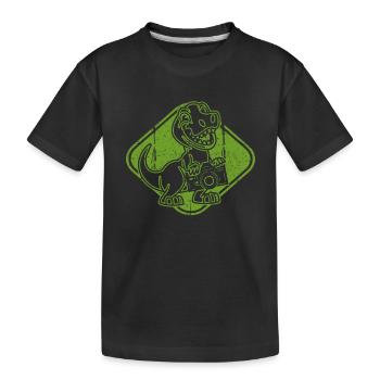 Fotografie Dinosaurier Fotokamera Fotograf Dino - Kinder Premium Bio T-Shirt - Schwarz - Vorne