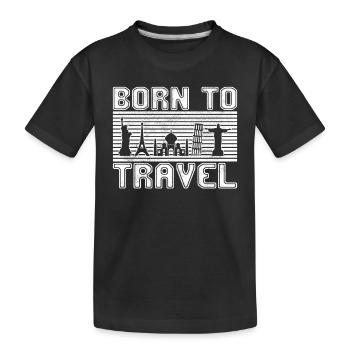 Travel - Kids' Premium Organic T-Shirt - black - Front