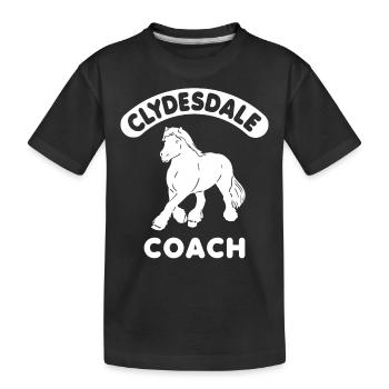 Clydesdale Trainer Coach Zugpferd - Kinder Premium Bio T-Shirt - Schwarz - Vorne