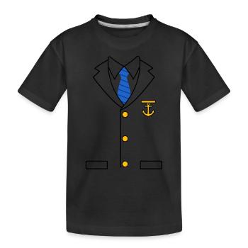 Yacht Captain Costume - Kinder Premium Bio T-Shirt - Schwarz - Vorne