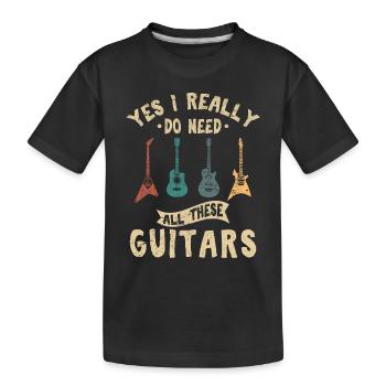 Oui j’ai vraiment besoin de toutes ces guitares Drôle Guita - T-shirt bio Premium Enfant - noir - Devant