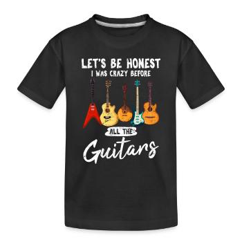 Let's Be Honest Funny Guitar Player Guitar Themed - Kids' Premium Organic T-Shirt - black - Front