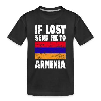 Drapeau de l’Arménie - T-shirt bio Premium Enfant - noir - Devant