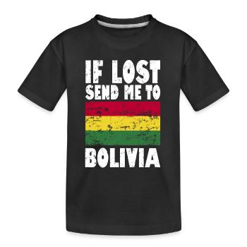 Drapeau de la Bolivie - T-shirt bio Premium Enfant - noir - Devant