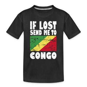 Kongo Flagge Spruch - Kinder Premium Bio T-Shirt - Schwarz - Vorne