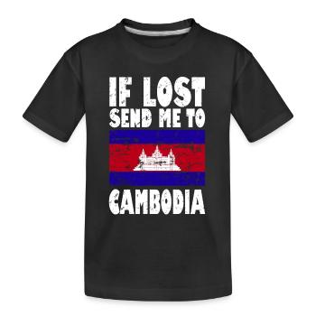 Drapeau du Cambodge Disant - T-shirt bio Premium Enfant - noir - Devant