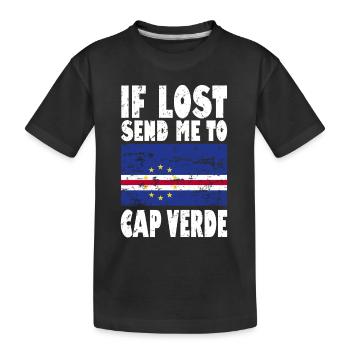 Drapeau du Cap-Vert - T-shirt bio Premium Enfant - noir - Devant