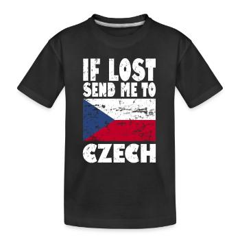 Tschechien Flagge Spruch - Kinder Premium Bio T-Shirt - Schwarz - Vorne