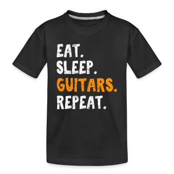 Mangez des guitares de sommeil Drôle de guitariste Amoureux de la guitare - T-shirt bio Premium Enfant - noir - Devant
