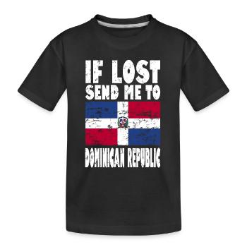 Drapeau de la République dominicaine - T-shirt bio Premium Enfant - noir - Devant