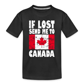 Drapeau du Canada - T-shirt bio Premium Enfant - noir - Devant