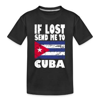 Drapeau de Cuba - T-shirt bio Premium Enfant - noir - Devant