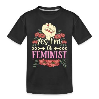 Oui je suis un féminisme féministe féministe - T-shirt bio Premium Enfant - noir - Devant
