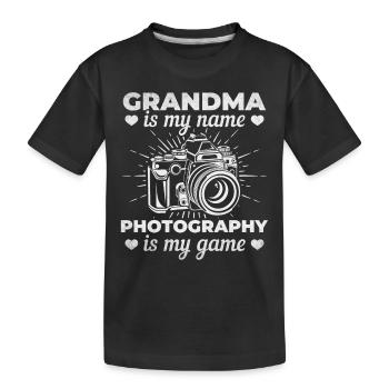 Photographe Grand-mère est mon nom La photographie est mon nom - T-shirt bio Premium Enfant - noir - Devant