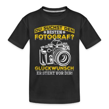 Fotografen Kamera Fotografie - Du suchst den - Kinder Premium Bio T-Shirt - Schwarz - Vorne