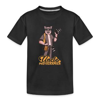 Family Photography Lover Photo Uncle Photographer - Kids' Premium Organic T-Shirt - black - Front