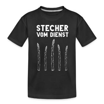 Chefstecher Spargelstecher Spargelernte Bauer - Kinder Premium Bio T-Shirt - Schwarz - Vorne