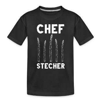 Chefstecher Spargelstecher Spargelernte Bauer - Kinder Premium Bio T-Shirt - Schwarz - Vorne