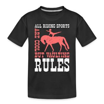 Voltigieren Pferdesport Voltigierer Geschenk - Kinder Premium Bio T-Shirt - Schwarz - Vorne