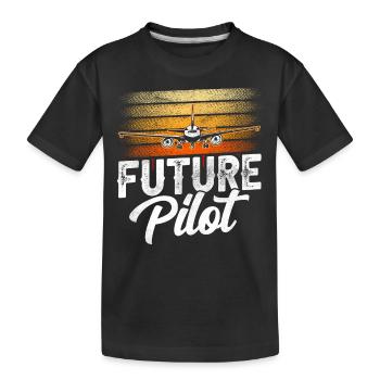 Futur pilote de petit avion jet avion léger - T-shirt bio Premium Enfant - noir - Devant
