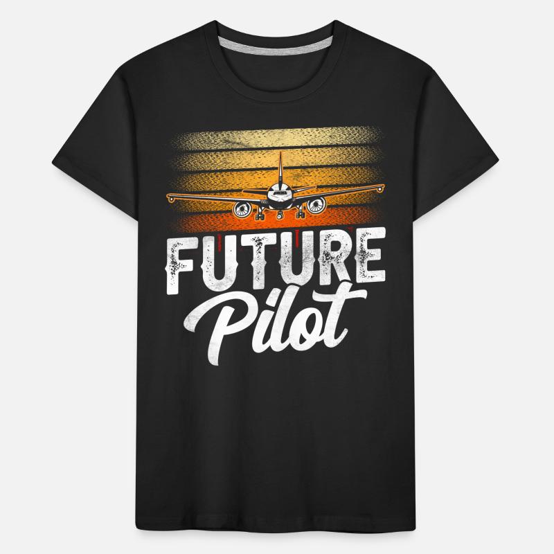 Future Pilot Kleinflugzeug Jet Leichtflugzeug Kinder Premium Bio T-Shirt