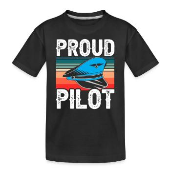 Fier pilote avion léger petit avion jet - T-shirt bio Premium Enfant - noir - Devant