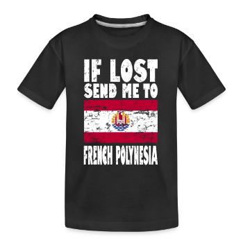 Français Drapeau de la Polynésie - T-shirt bio Premium Enfant - noir - Devant