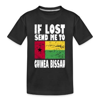 Drapeau de la Guinée-Bissau - T-shirt bio Premium Enfant - noir - Devant
