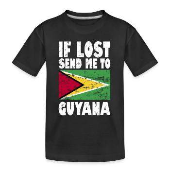 Drapeau du Guyana - T-shirt bio Premium Enfant - noir - Devant