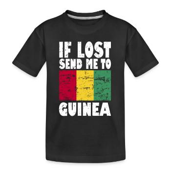 Guinea Flagge Spruch - Kinder Premium Bio T-Shirt - Schwarz - Vorne