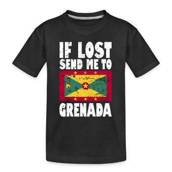 Drapeau de la Grenade - T-shirt bio Premium Enfant - noir - Devant