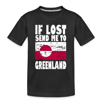 Drapeau du Groenland - T-shirt bio Premium Enfant - noir - Devant