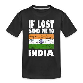Drapeau de l’Inde - T-shirt bio Premium Enfant - noir - Devant