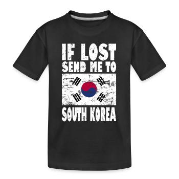 Drapeau de la Corée du Sud - T-shirt bio Premium Enfant - noir - Devant