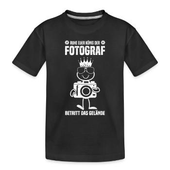 Fotografieren Ihr König Der Fotograf betritt die - Kinder Premium Bio T-Shirt - Schwarz - Vorne